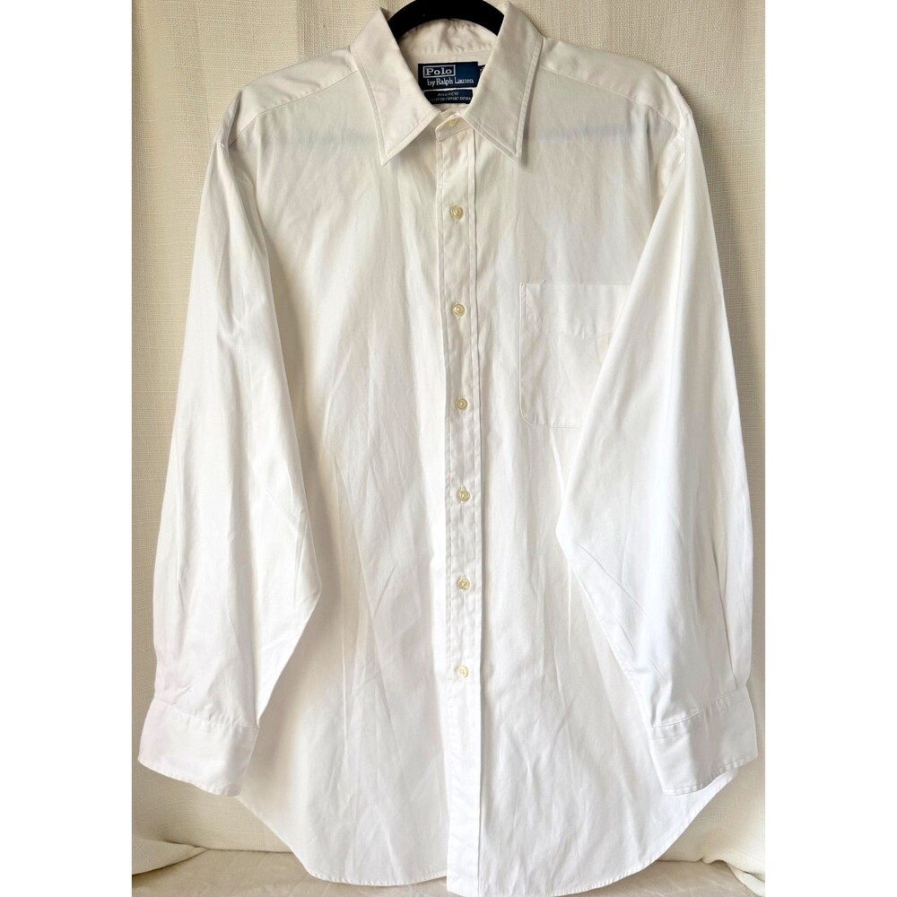 Polo Ralph Lauren Andrew Shirt Mens 16.5 32/33 White Pinpoint Oxford Button Down